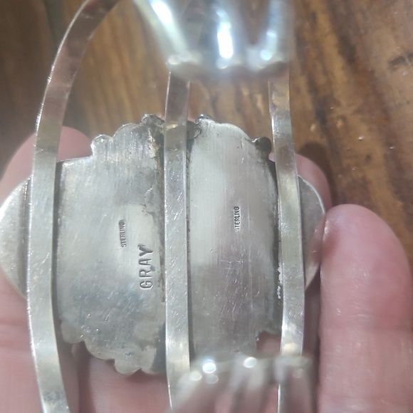 Signed Navajo Sampson Gray Sterling Silver 925 Royston Turquoise Jewelry Suite - Picture 7 of 10